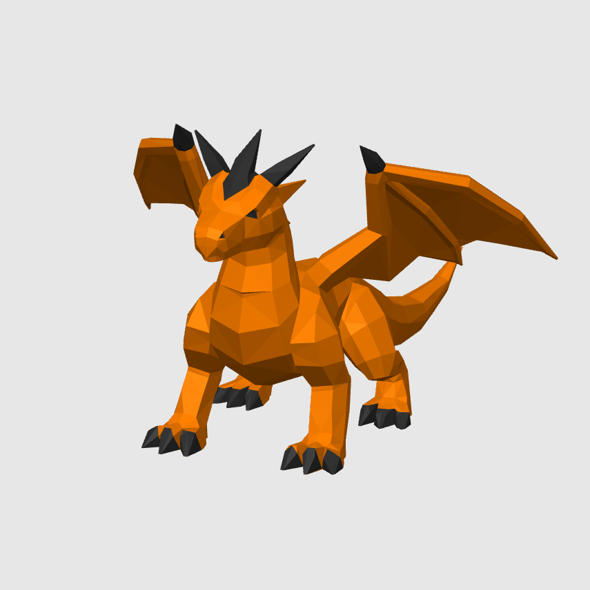Miniatura 2 do modelo 3D Low Poly Dragon