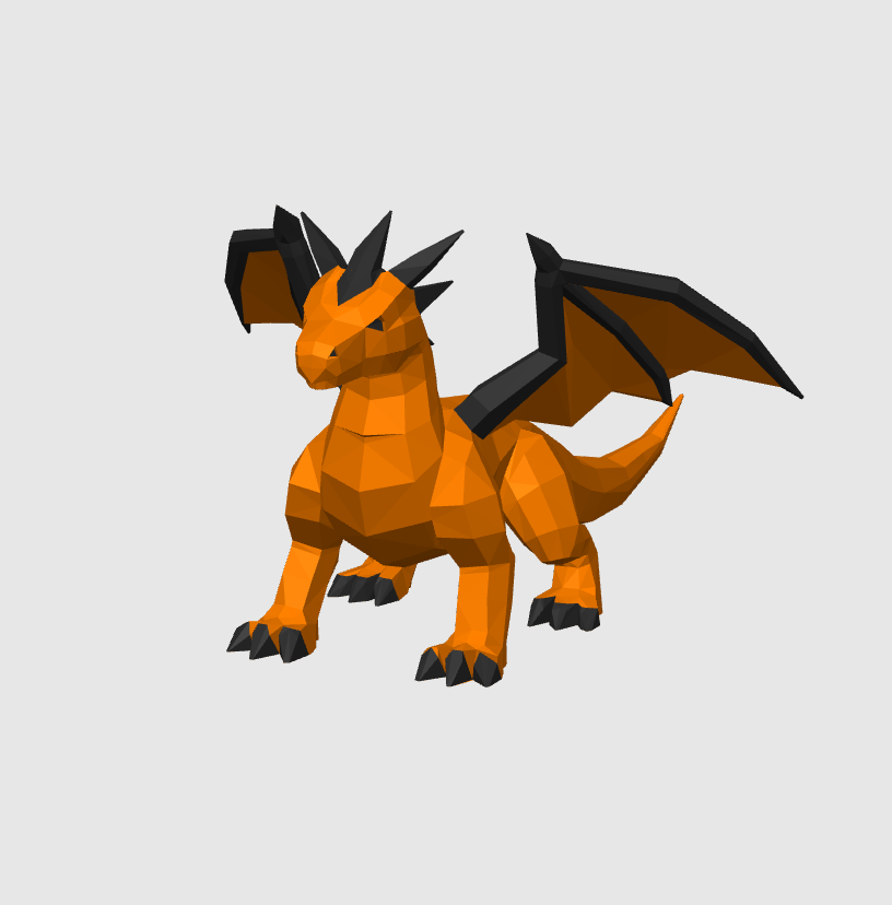 Miniatura 3 do modelo 3D Low Poly Dragon