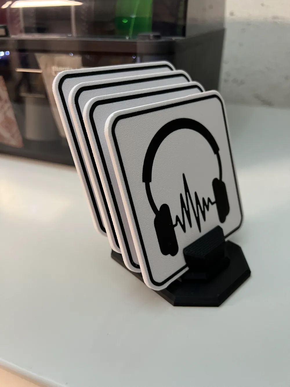 Music DJ - Drink Coaster Set with holder by 3DPrintCraft - MakerWorld
