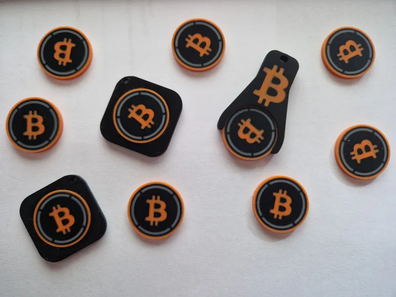 Bitcoin Einkaufswagenchip + Halter