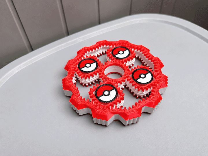 Poké Ball Square Planetary Gears Fidget Spinner