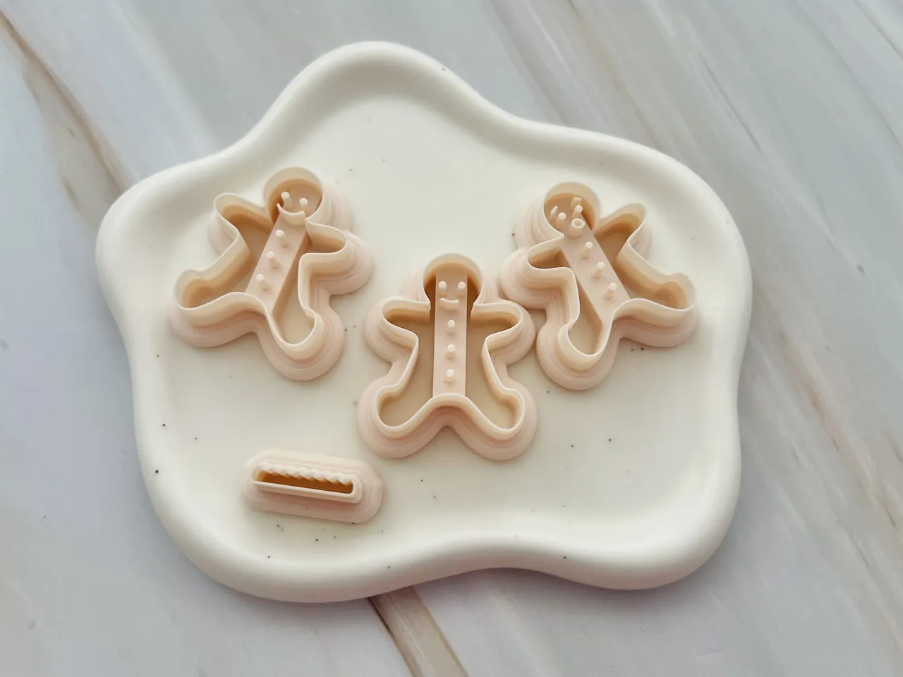 Gingerbread Man Polymer Clay Earrings Cutter view 2