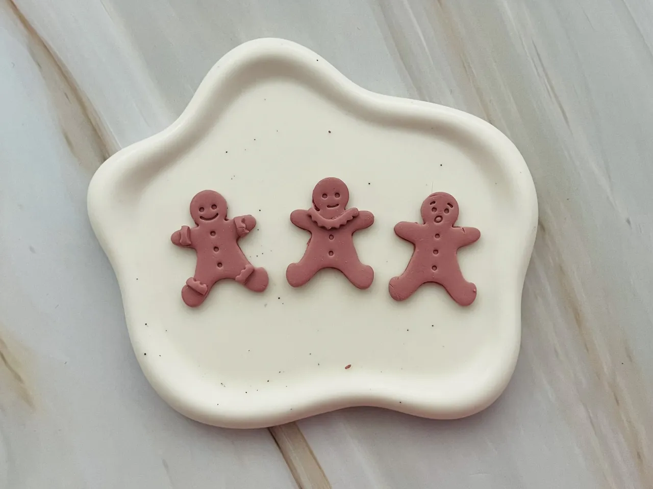 Gingerbread Man Polymer Clay Earrings Cutter view 3