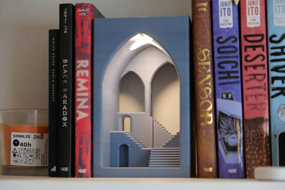 Book Nook Lamp Mystical Temple Book End Light Free 3d Print Model