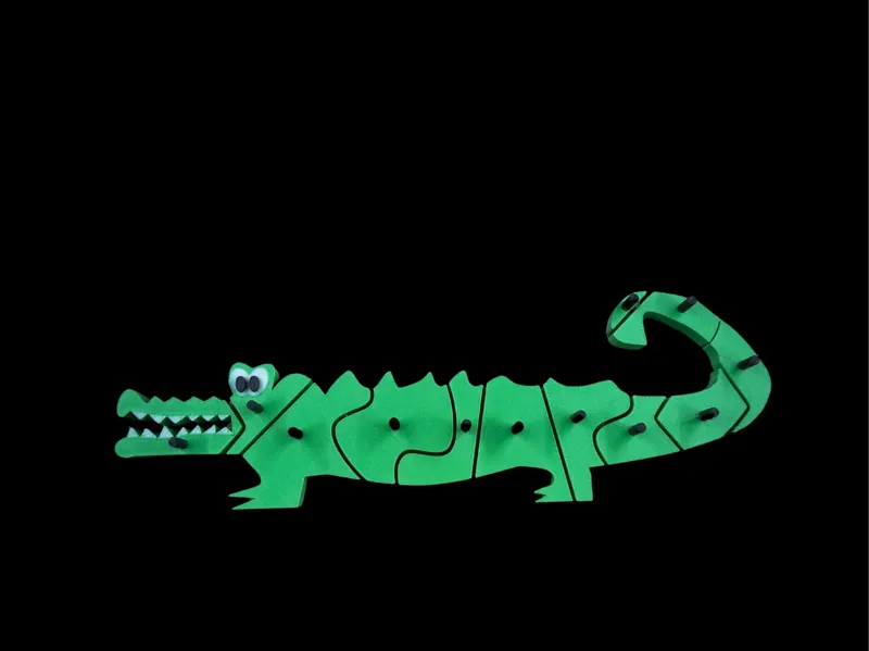 Crocodile puzzle montessori style multi level kids