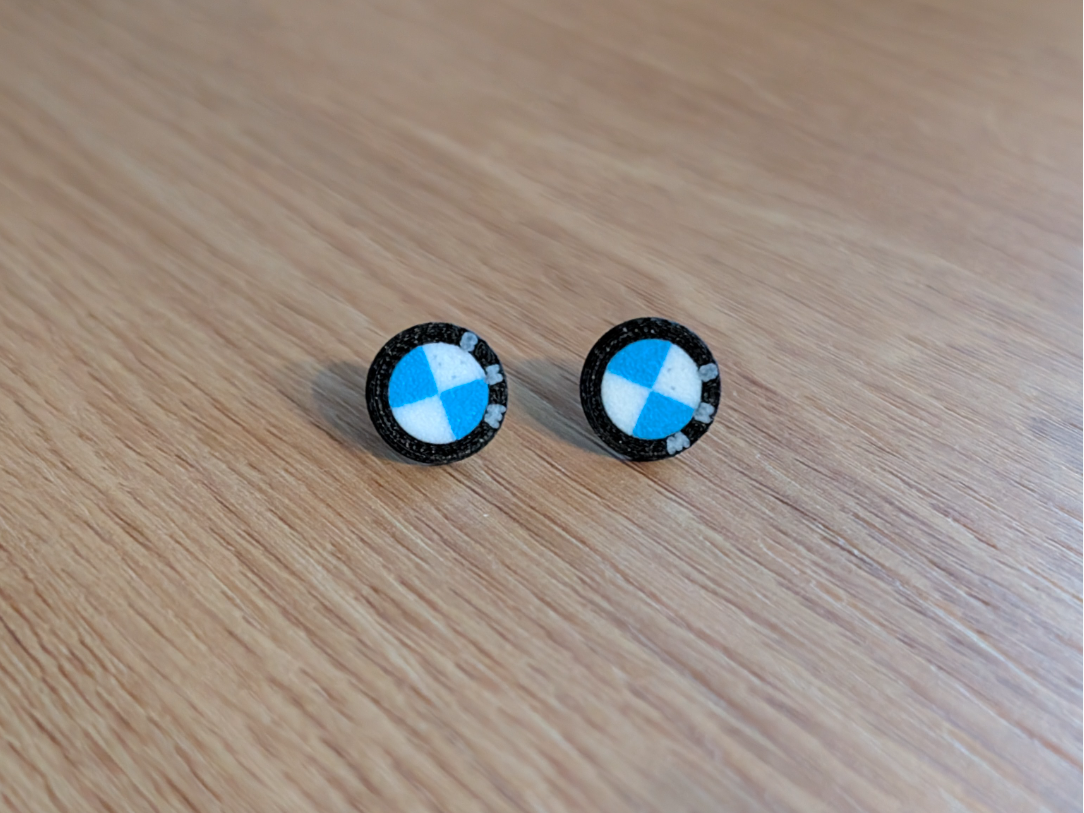 BMW Logo Detailed Stud Earrings (0.2mm Nozzle)
