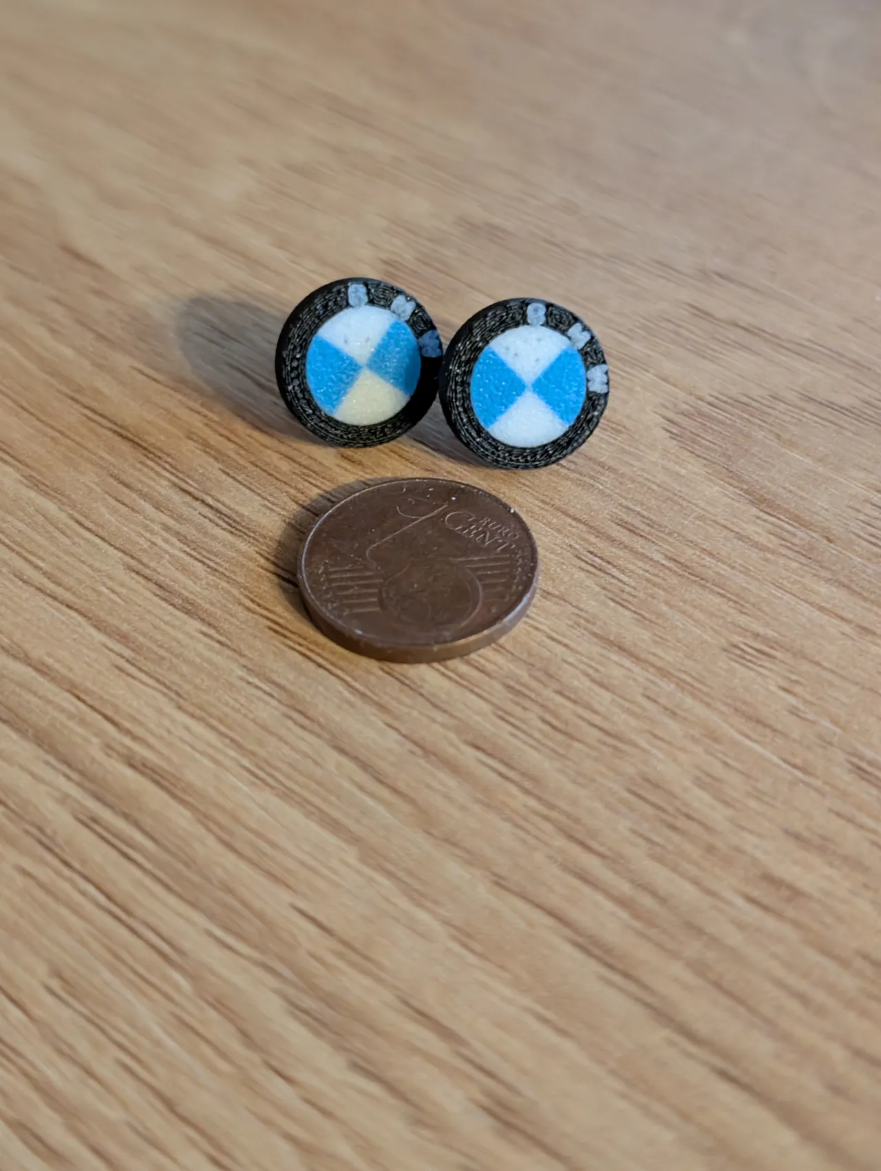 BMW Logo Detailed Stud Earrings (0.2mm Nozzle) view 3