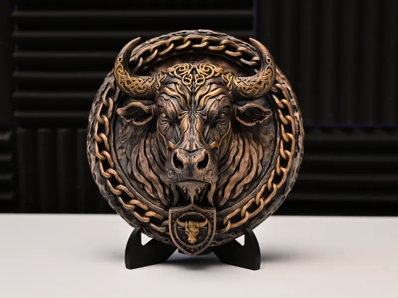 Epic Bronze Guardian Bull Relief - Epischer Stier