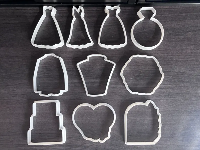 Wedding cookie cutters ( set of 10 x 9cm cutters )
