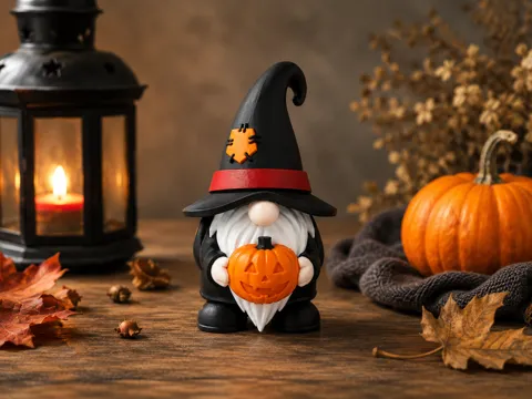 Adorno temático: Pumpkin Hugger Gnome — referencia de MakerWorld