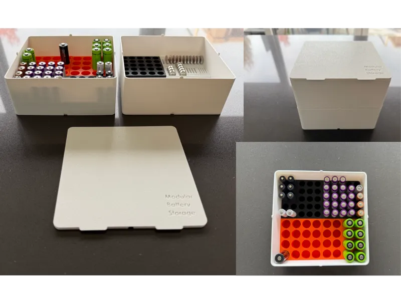 Stackable Modular Battery Storage system with lid