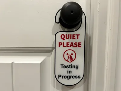 Testing in Progress Door Hanger