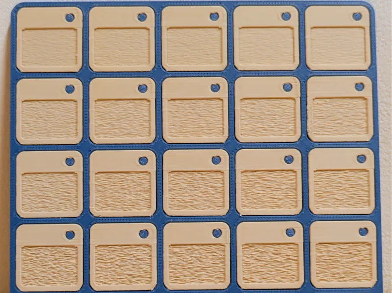 Bambu Lab Filament Swatch - Fuzzy Skin Settings