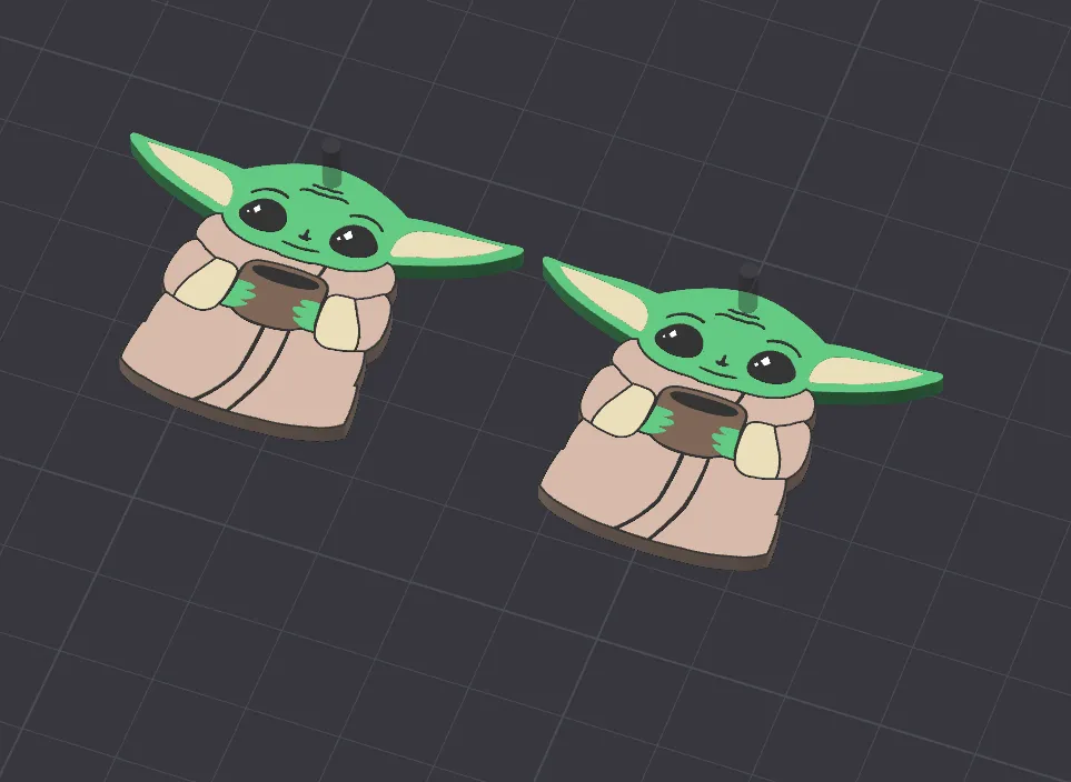 Baby Yoda (Grogu) Earrings view 3