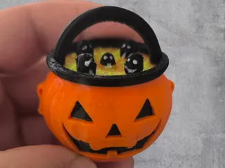 Halloween pumpkin kettle keychain