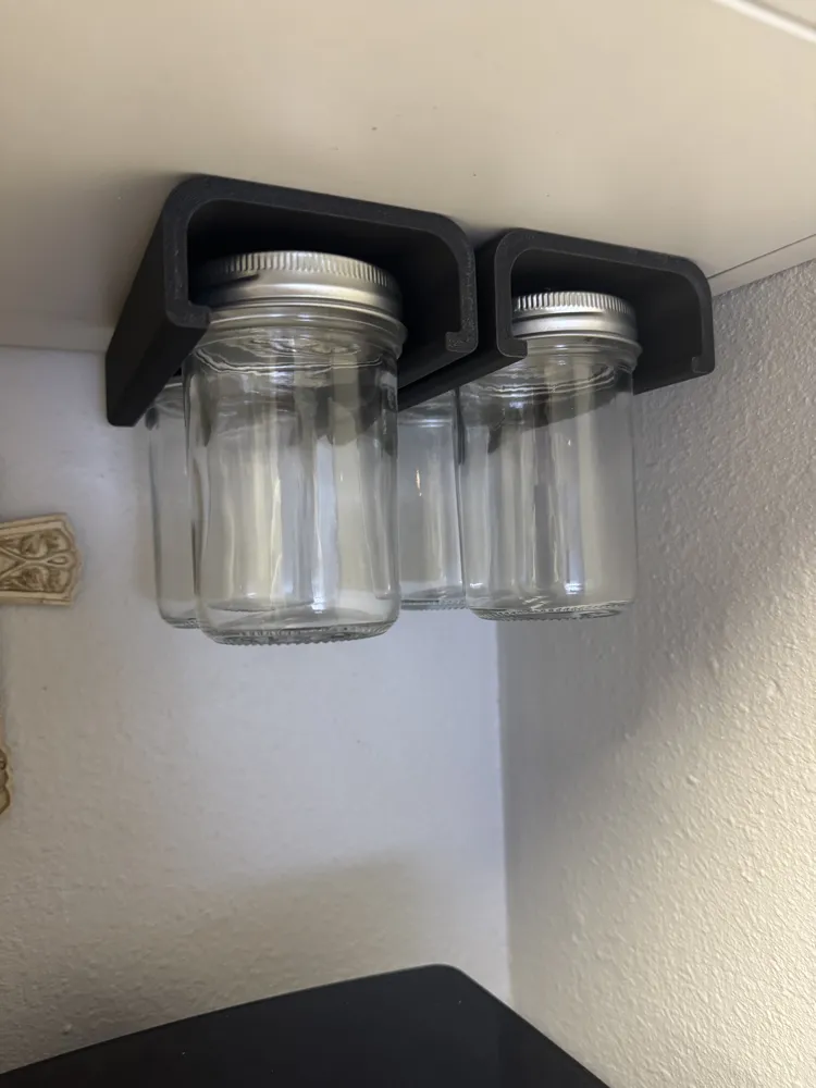 Jar Rack Model Under mount Mason jar rack - Free 3D Print Model - MakerWorld