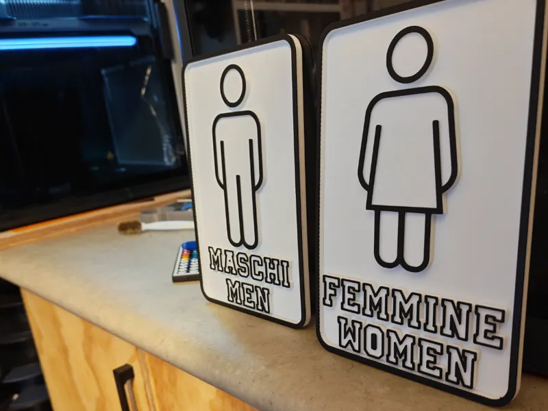 wc toilet sign men women uomo donna