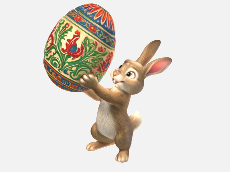 Easter bunny with decorated egg