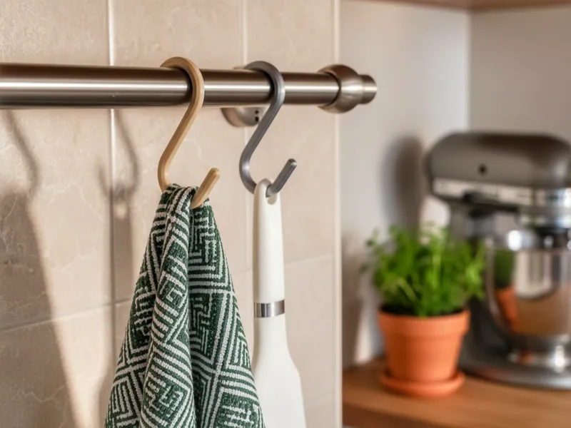 Gancio autobloccante per barra cucina ø15mm