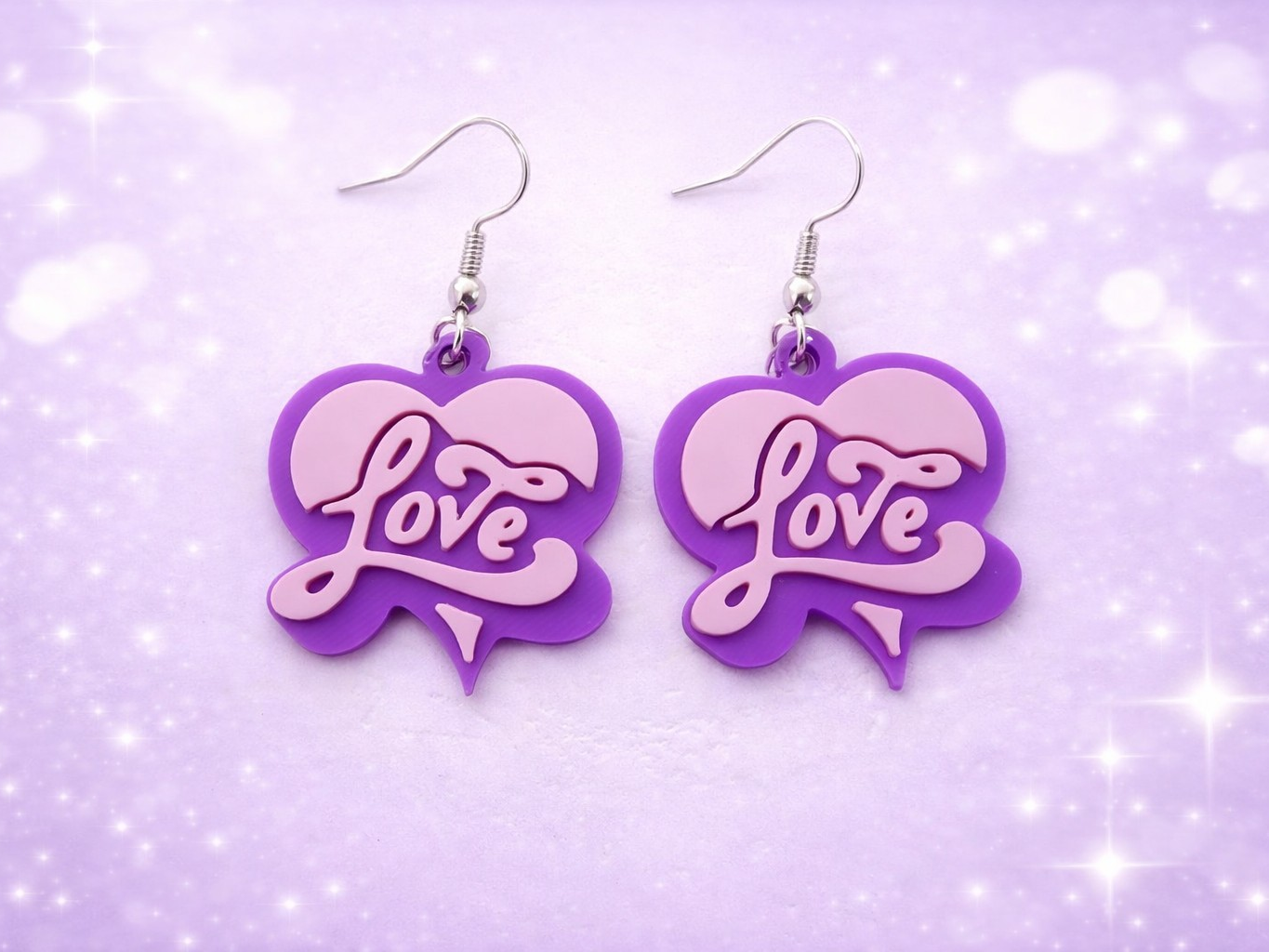 Love Script Earrings - Valentine's Day