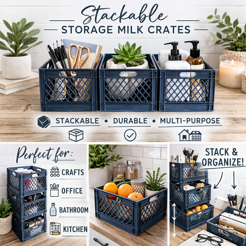Miniatura 1 do modelo 3D Mini Stackable Milk Crates