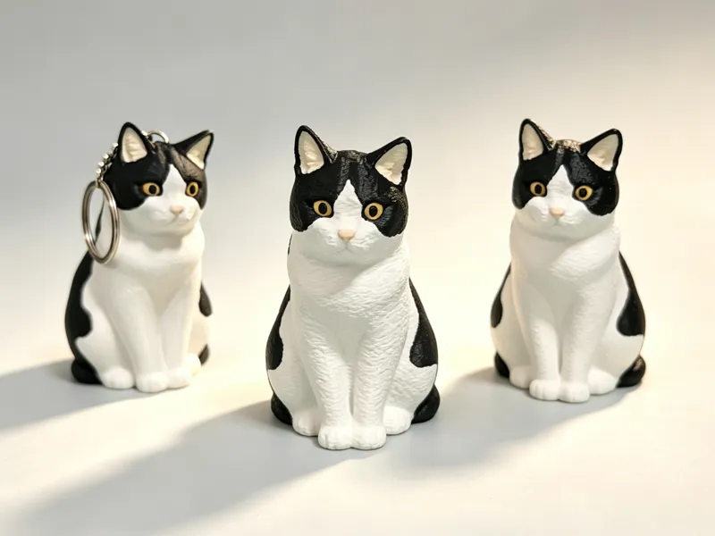 仿真牛奶猫摆件