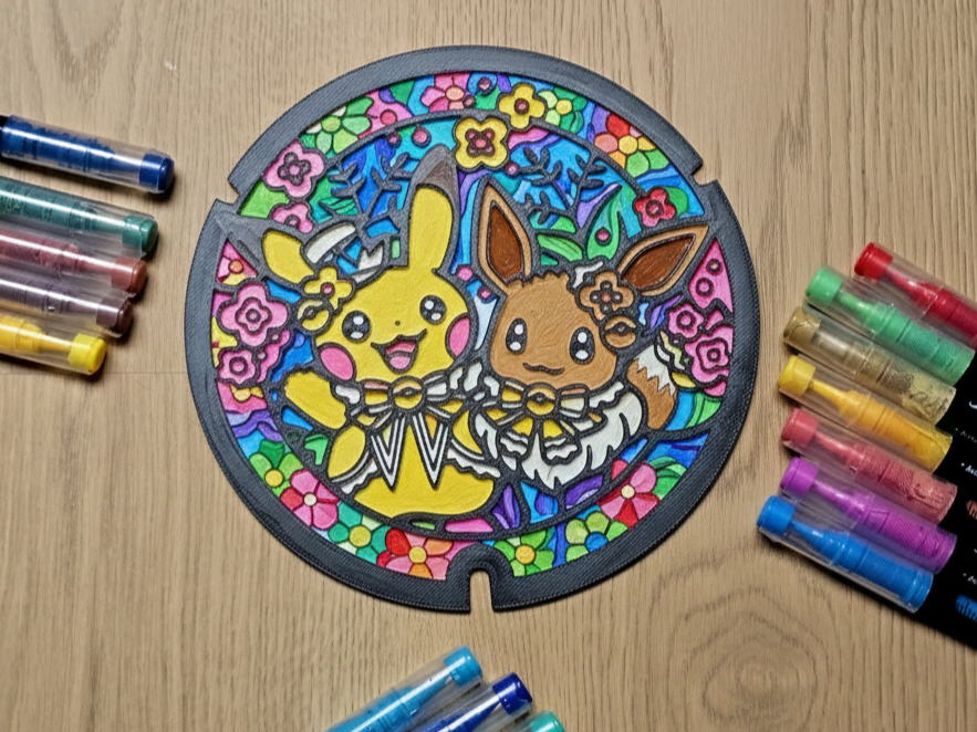 Pikachu Eevee Pokelid Coloring Craft