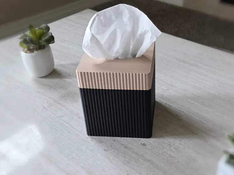 ZenCube // Japandi Ribbed Tissue Box Cover
