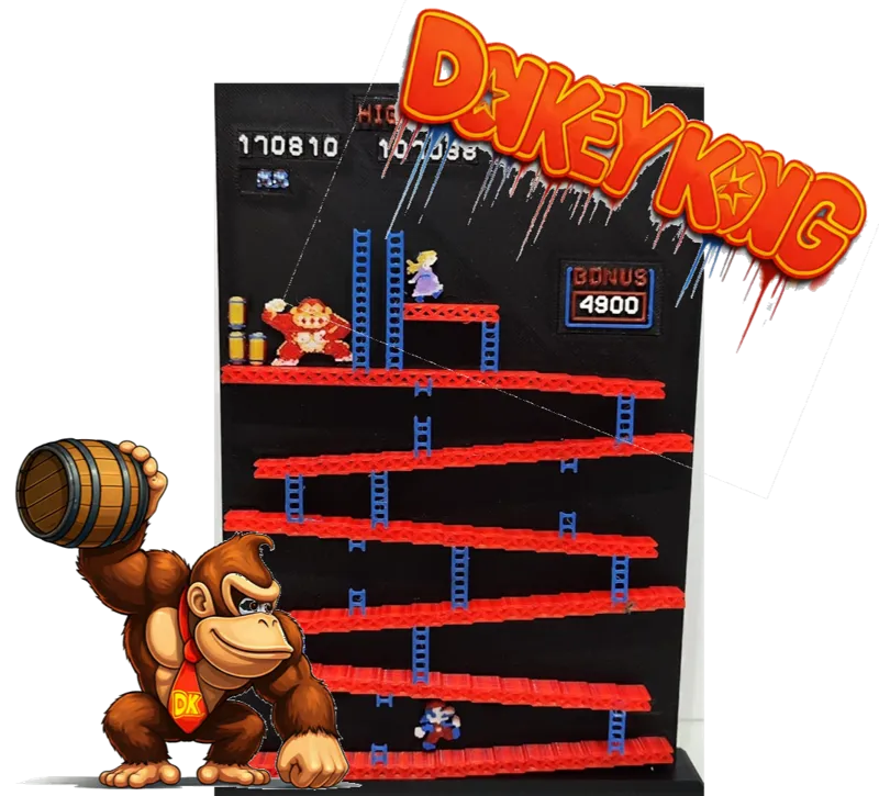 Donkey Kong platform diorama