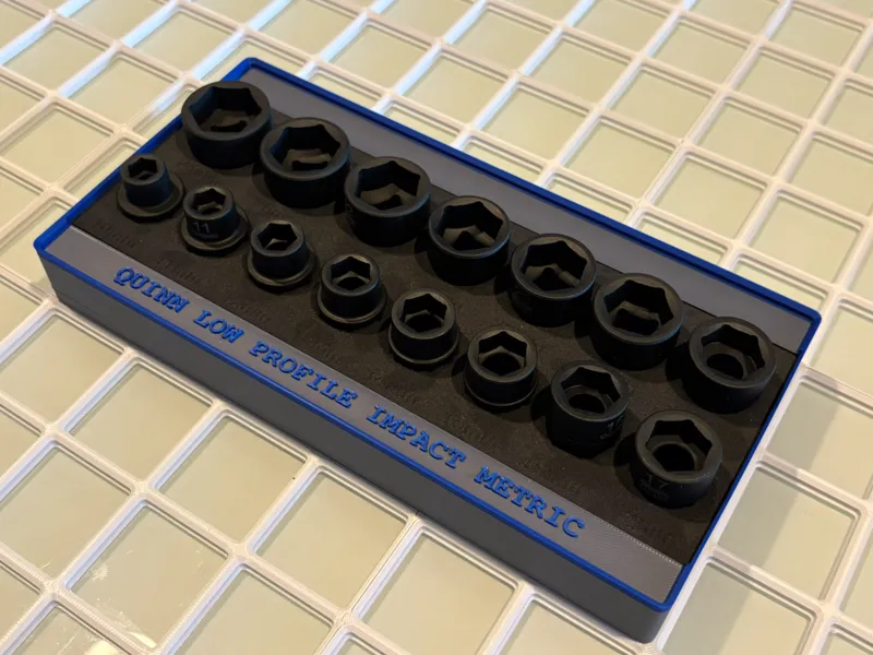 Quinn Low Profile Metric Impact Socket Gridfinity