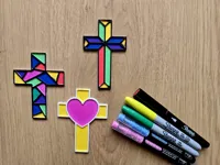 Croix à colorier DIY (chrétienne, orthodoxe, Pâques) — photo 1