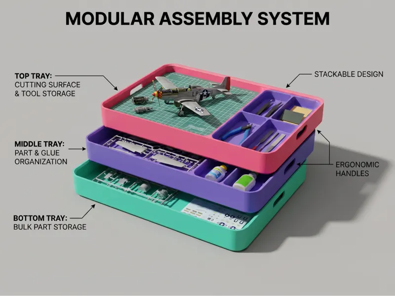 Modular Stackable Assembly Tray System