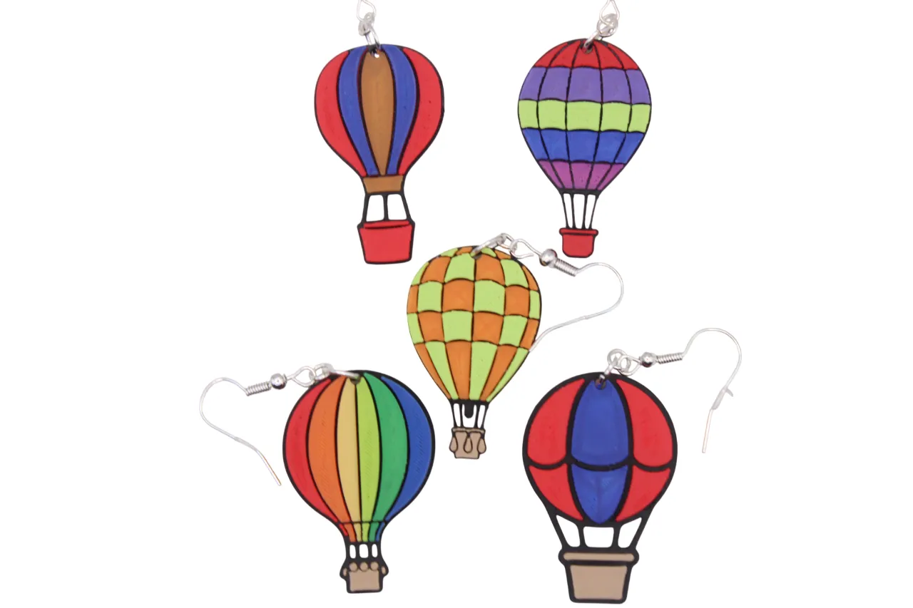 Hot air balloon Earrings view 2