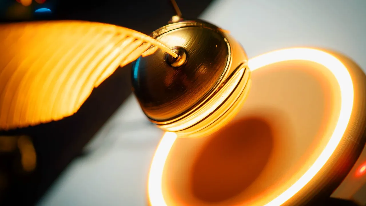 levitating Golden snitch view 3