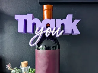 Thank you Schriftzug Flaschen Aufstecker Deko