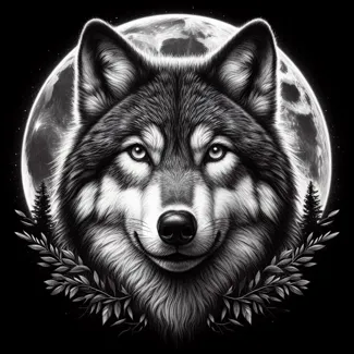 Wolf and moon Hueforge