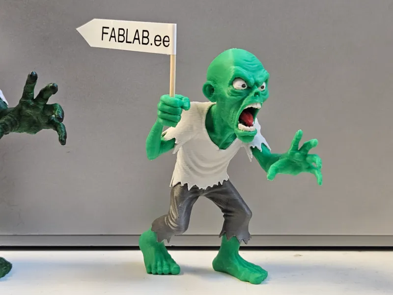 Zombie with flag figure toy