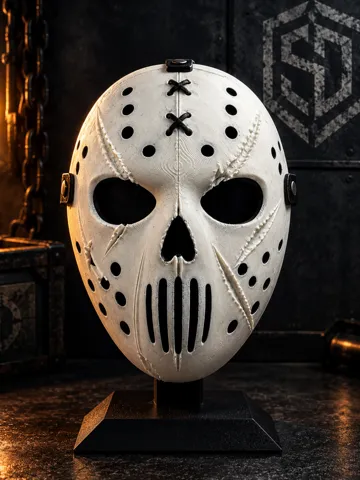 Pieza para disfraz o exhibición: Stitched Halloween Hockey Mask — vista de referencia 2
