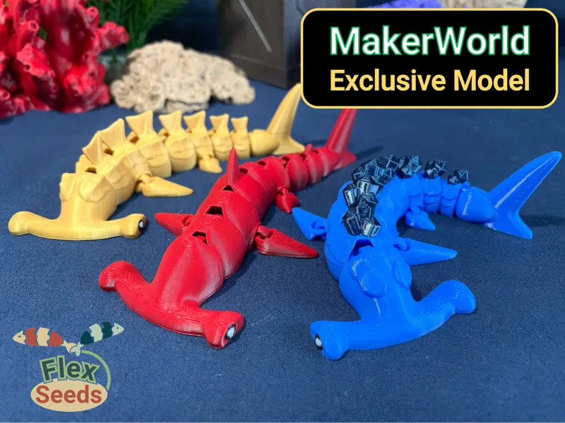 Flexi Hammerhead Shark - 3 Prototype Set