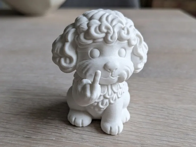 反差萌竖中指泰迪| 3D 打印桌面潮玩摆件 一条炸肝卷