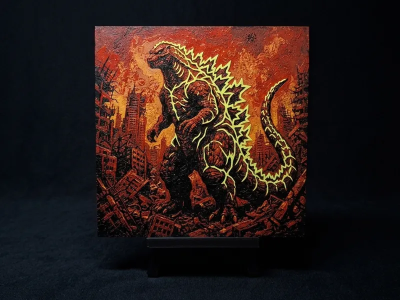 Nuclear Godzilla - Hueforge Wall Art