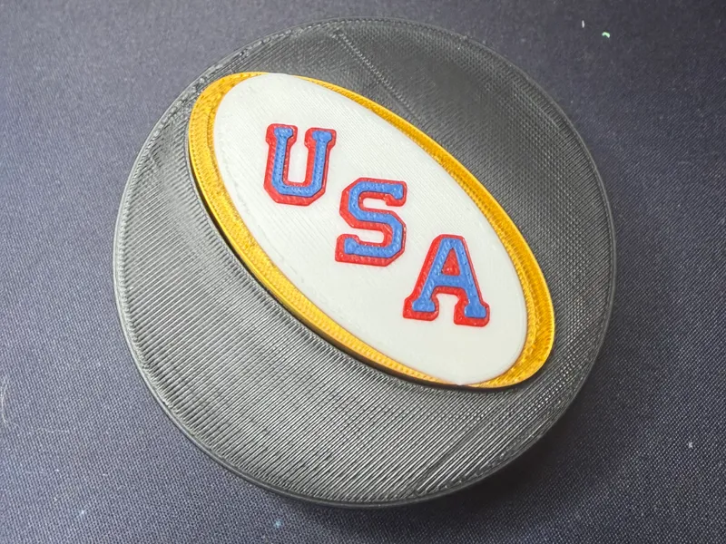 USA Gold Hockey Puck Clicker