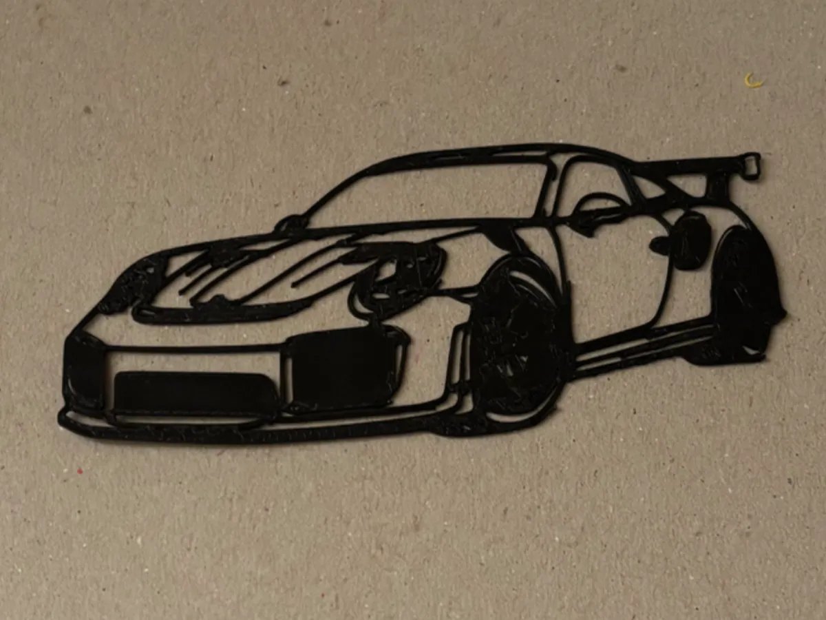 Porsche 911 GT2 RS wall art silhouette - Free 3D Print Model - MakerWorld