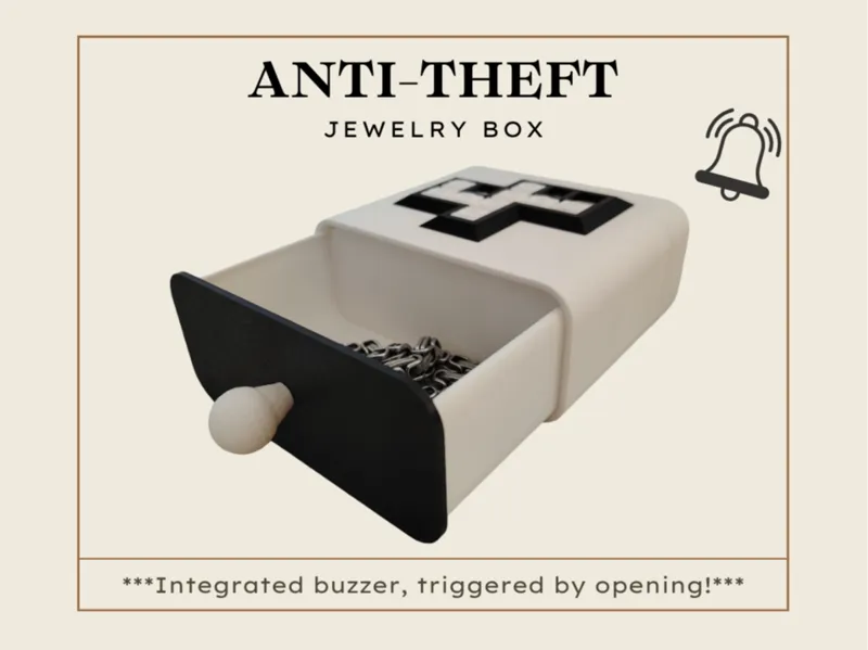 Anti-theft Jewelry Box with Integrated Buzzer