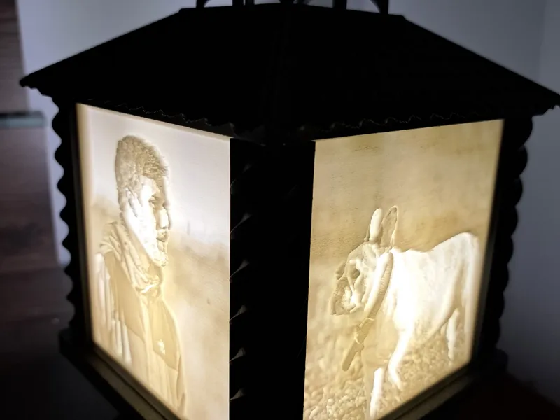 Lithophane lamp E14 socket