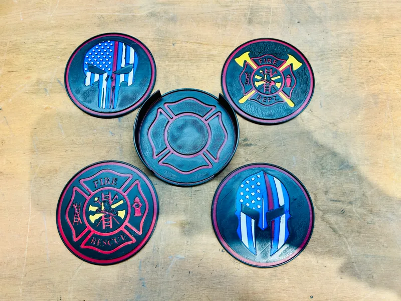 Firefighter Coaster Set