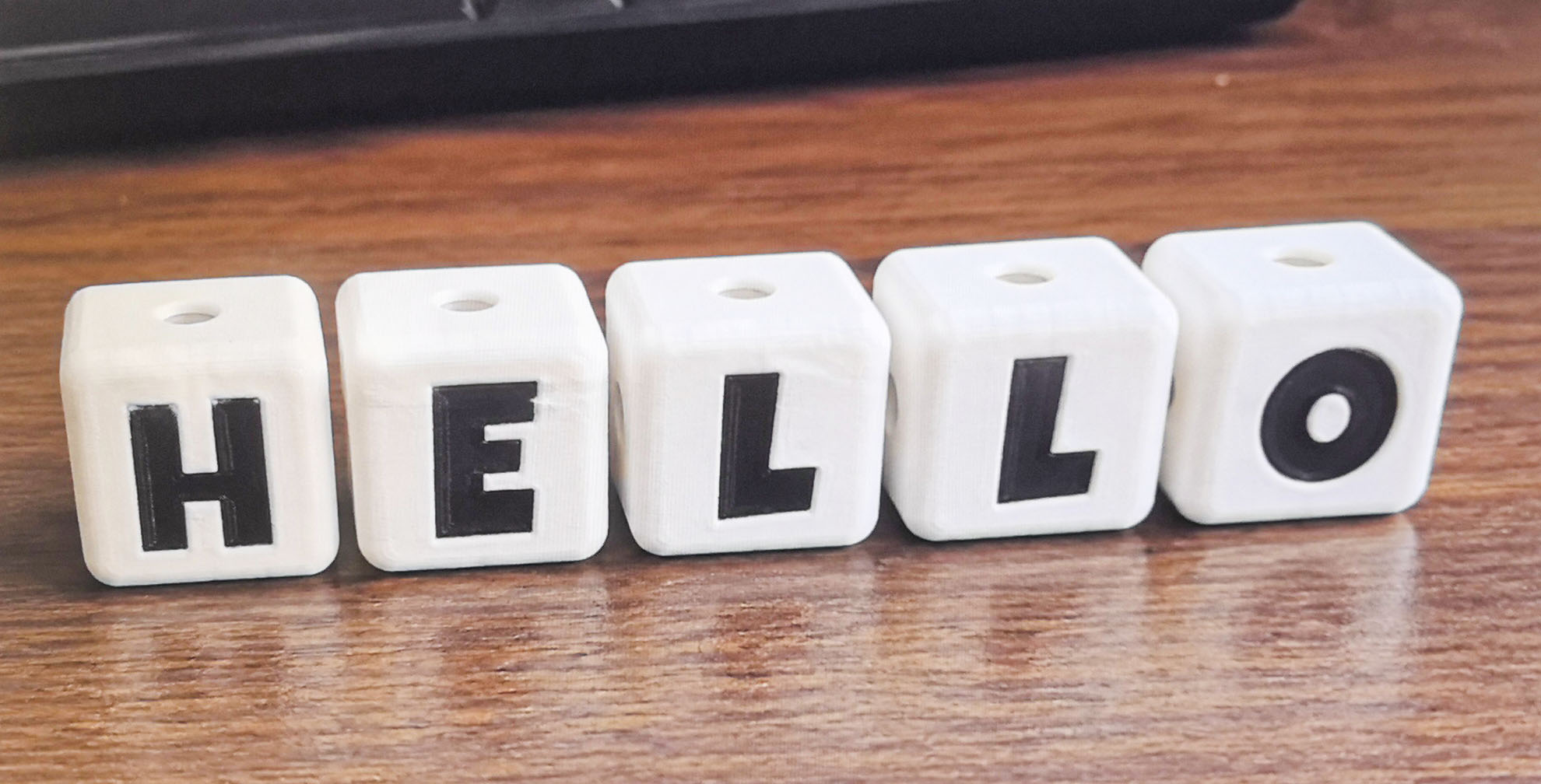 Custom Letter Cube Charm – Paracord Name Beads - 1