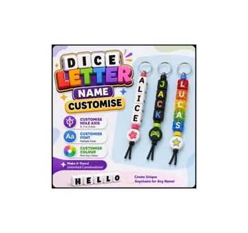 Modelo para impresión 3D: Custom Letter Cube Charm – Paracord Name Beads — vista de referencia 4