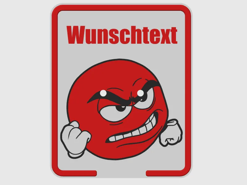 Wütender Smiley - Kennzeichen zum Anpassen