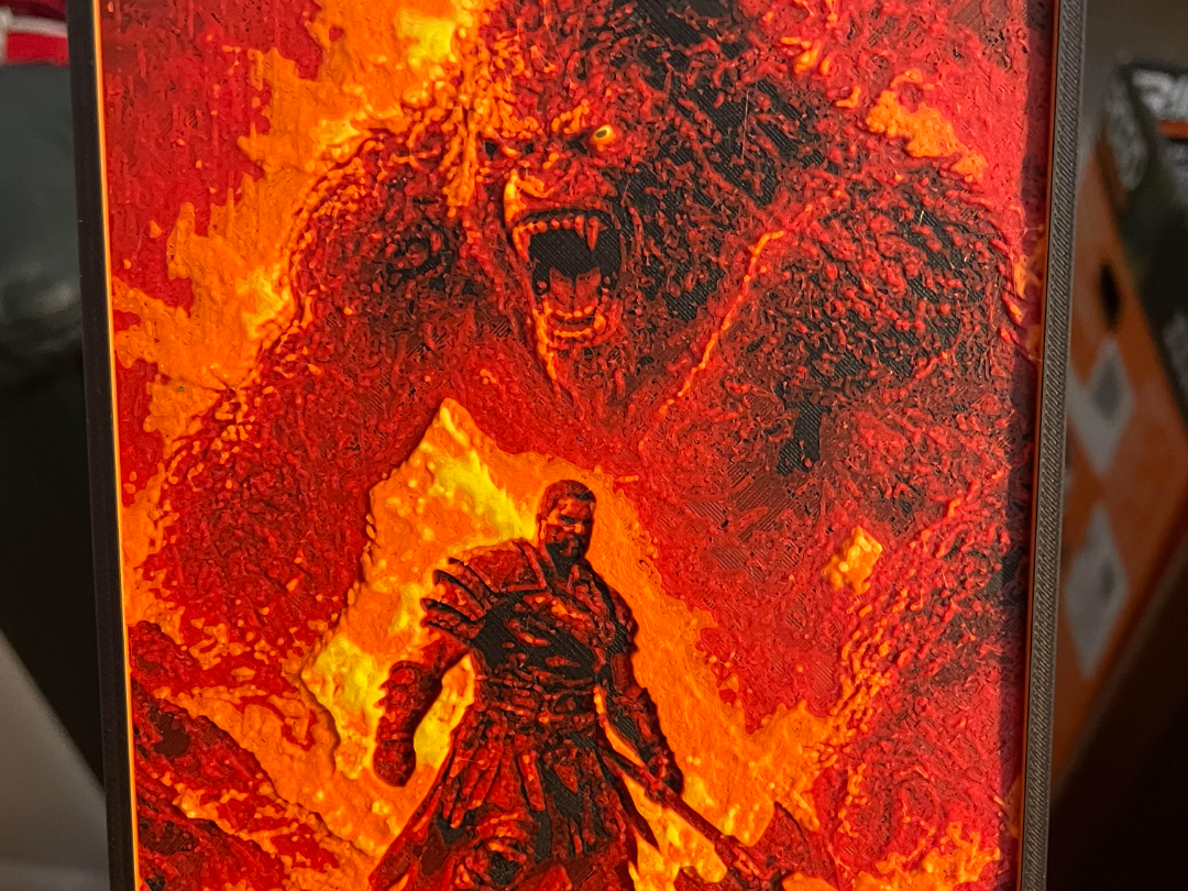 Man VS Gorilla Fire Hueforge